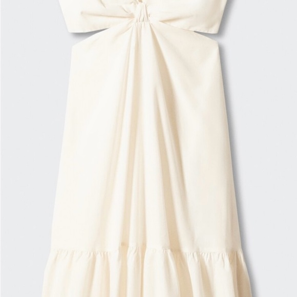 Elegant Cream Sleeveless Dress - Picture 3 of 7